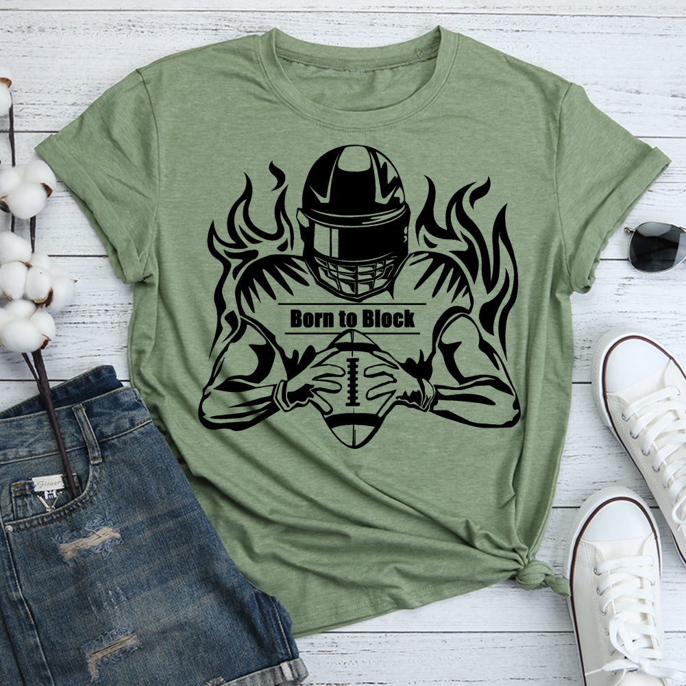 American Football Born to Block T-Shirt-603610-Guru-buzz