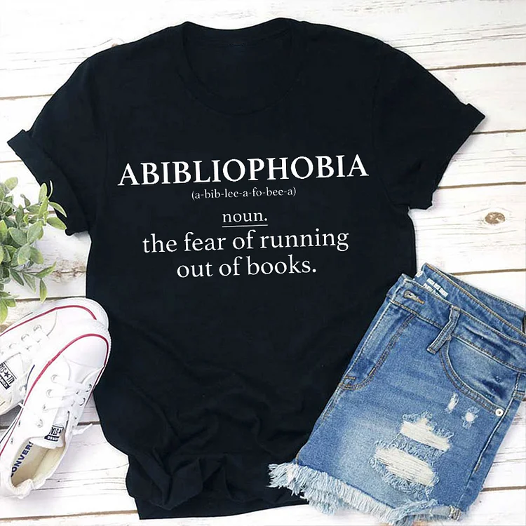 Women's Abibliophobia Book Lover Teacher T Shirt socialshop
