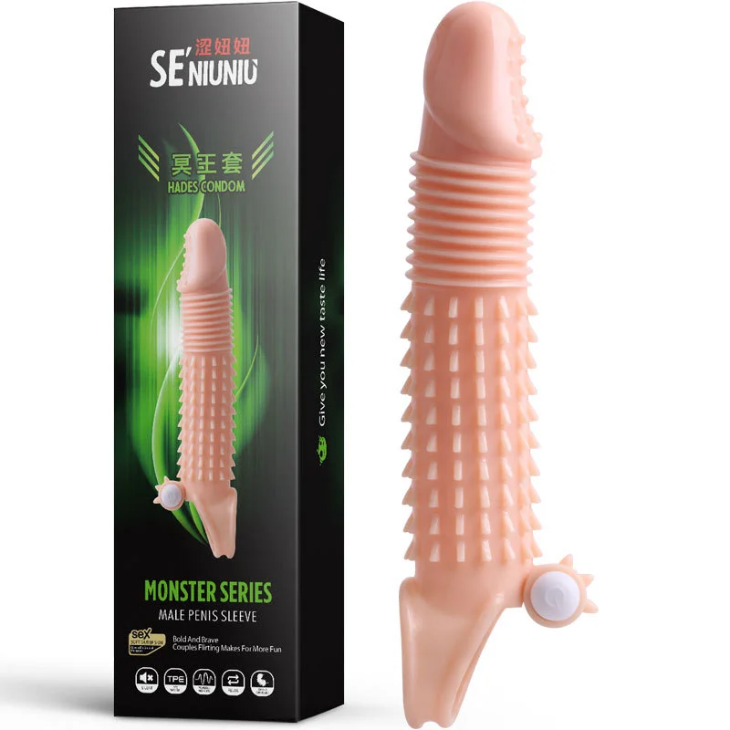 SENIUNIU Monster Series Vibrating Penis Sleeve - Rose Toy