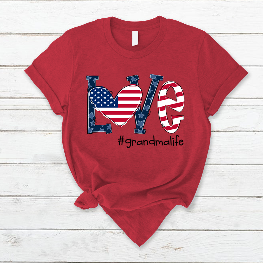 Love Grandma Life American Flag Shirt--Guru-buzz