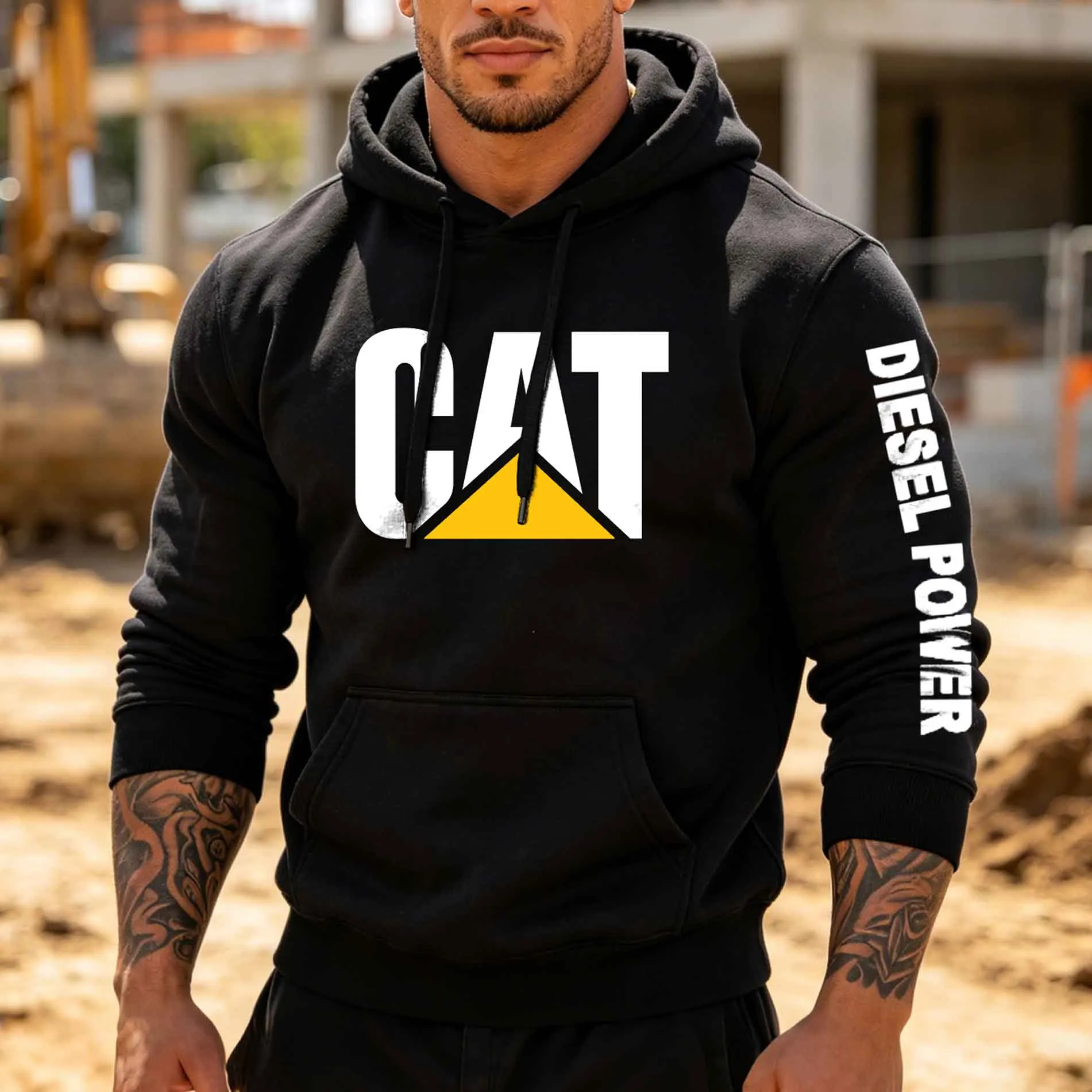Men's Outdoor Graphic Print Pocket Long-Sleeve Hoodie