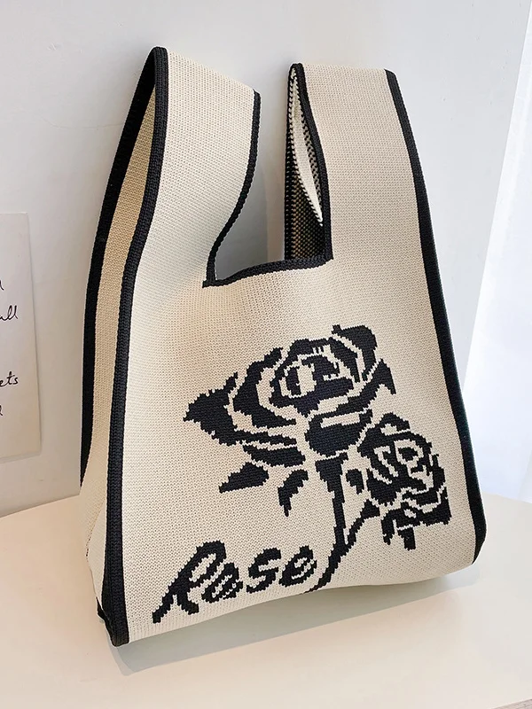 Floral Bags Woven Handbag