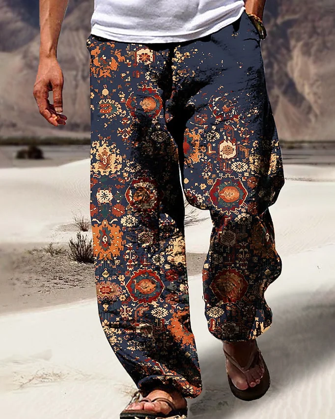 Suitmens Men's Southwest Style Cotton Linen Trousers 12