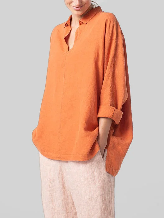 Cotton And Linen Loose Loose Shirt