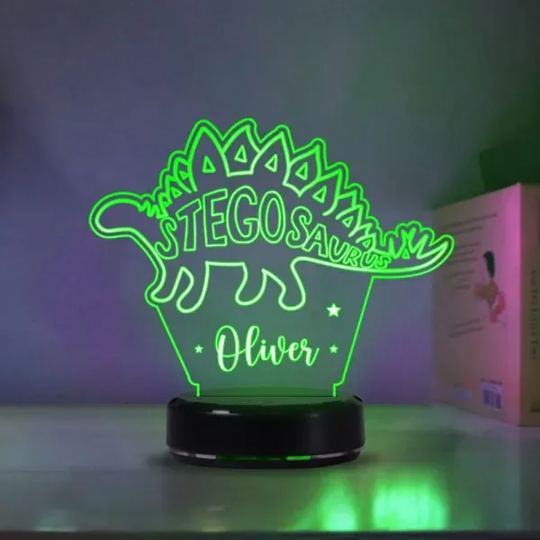 Personalized Dinosaur Night Light with Name Color Changing Led Lamp for Kids