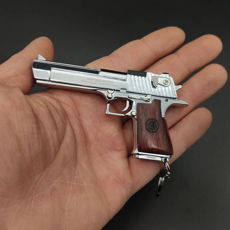 Limited Edition®️ Silvery Desert Eagle Worlds` Best Fidget Toy - Collection Toy -1:3 Scale Pistol Keychain Toy