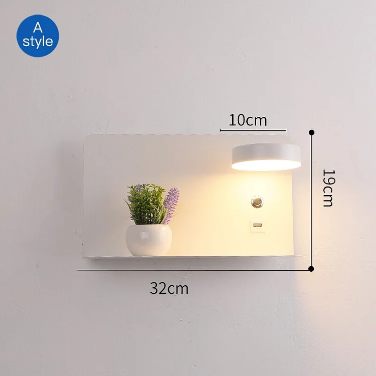 Modern LED Wall Lights With Switch And USB Interface Fashion Bedside Bedroom Lamp Fixture Corridor Aisle Lighting Art Luminaire
