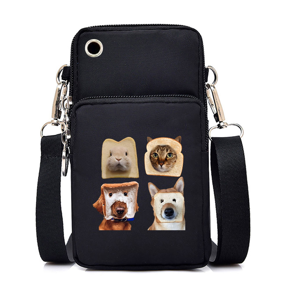 Wingreater Harajuku Dog Small Crossbody Bags Women Men Mobile Phone Bag Hip Hop Dogs Pattern Shoulder Bag Purse Coin Wallet Messenger Bag Women's shoulder bags