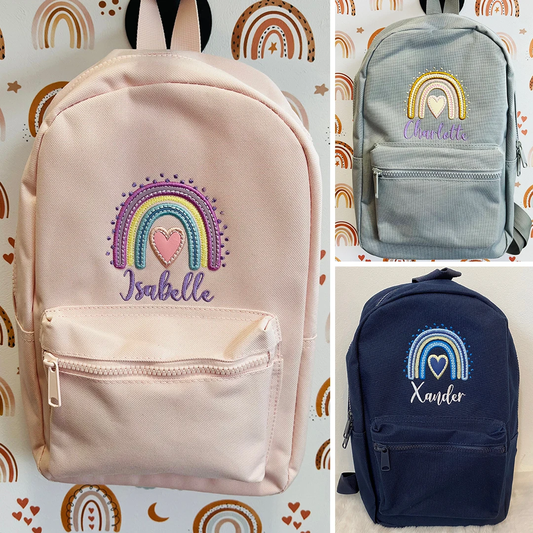 Backpack with name embroidered sale