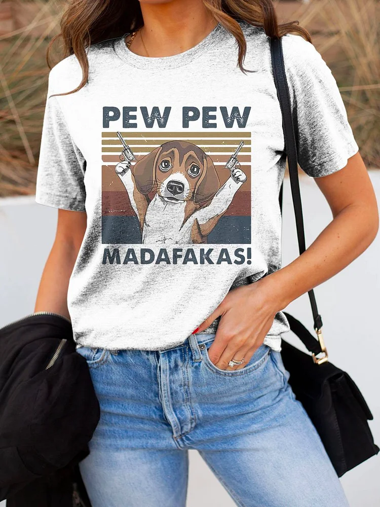 Bestdealfriday Beagle Pew Pew Madafakas Vintage Retro T-Shirt