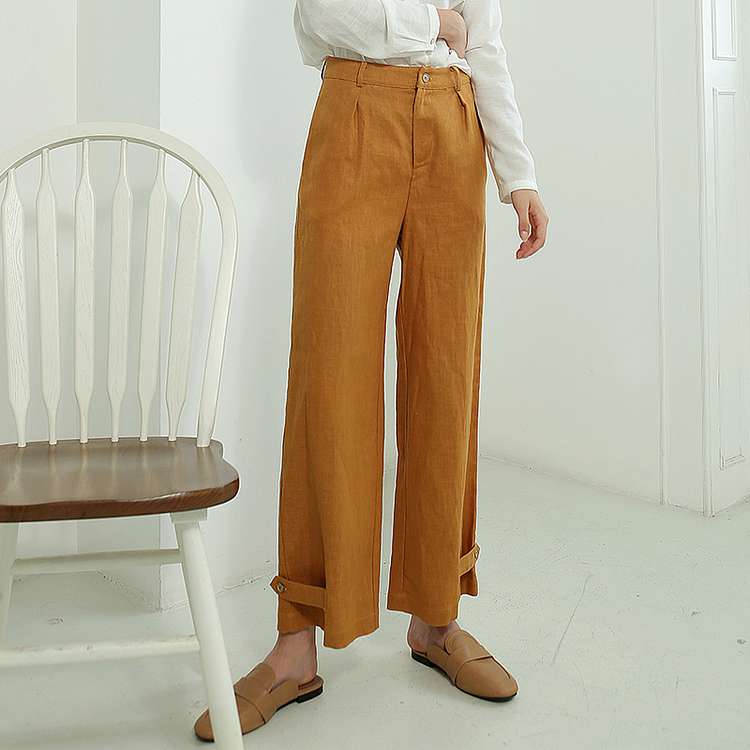 High Waisted Linen Pants For Women-ChouChouHome