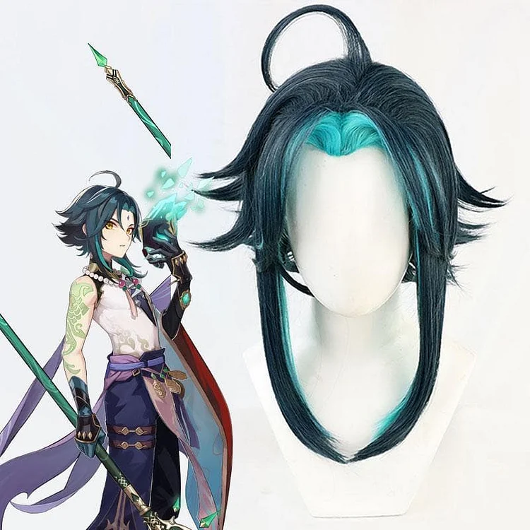 GI Xiao from Halloween Green Cosplay Wig CC0235