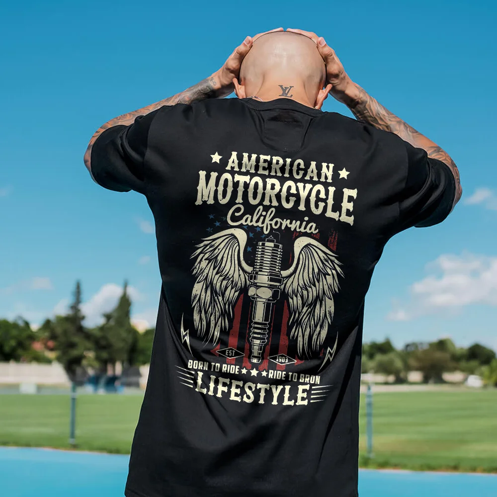 American Motorcycle California Printed Men's T-shirt - Devcarry