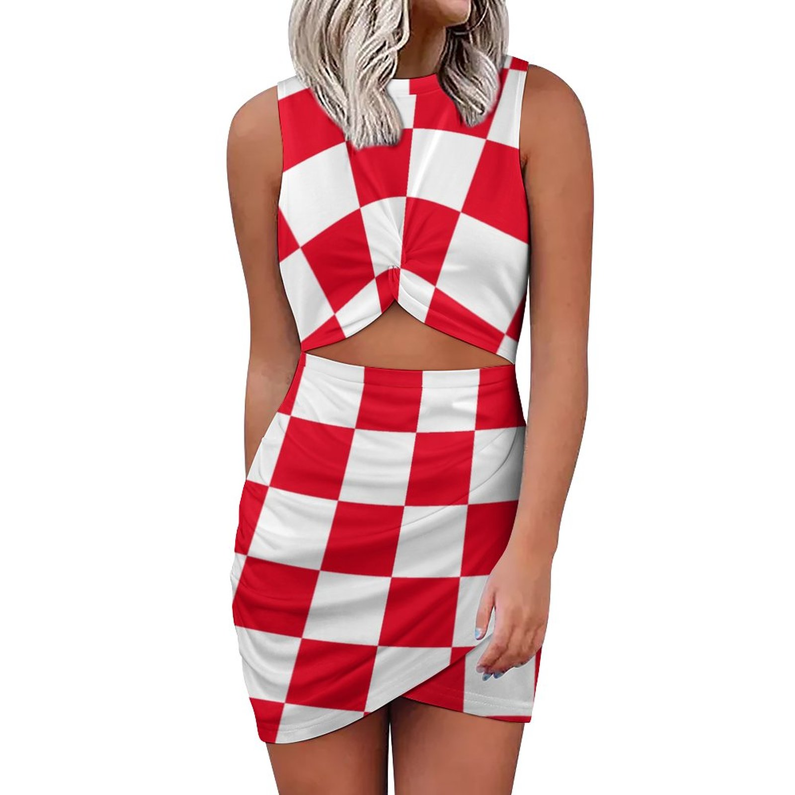 checkered bodycon dress Black & White Checkered Bodycon Dress