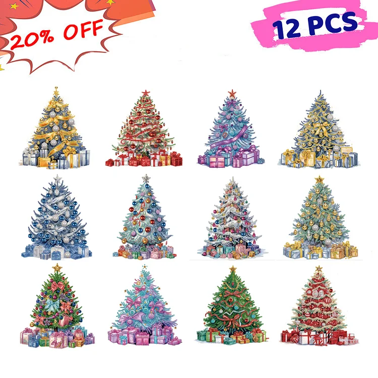 Colorful Christmas Trees 30*30CM(Canvas) Special Drill Diamond Painting gbfke