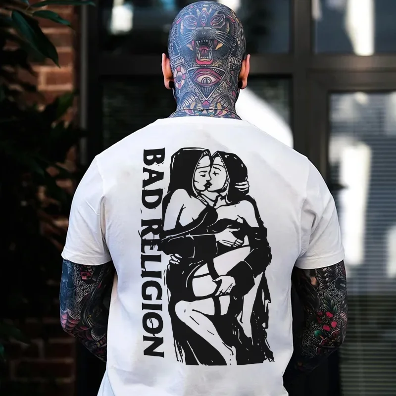 BAD RELIGION Sexy Nuns Good Relationship White Print T-shirt
