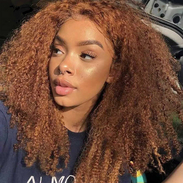 Ginger Brown Curly 13x4 Lace Front Wig