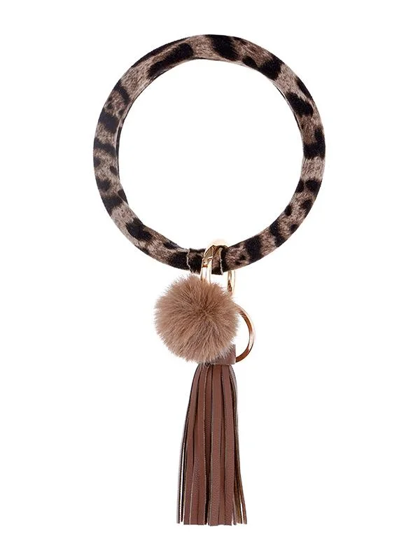 Leopard Tassel Hairball Keychain Decorations