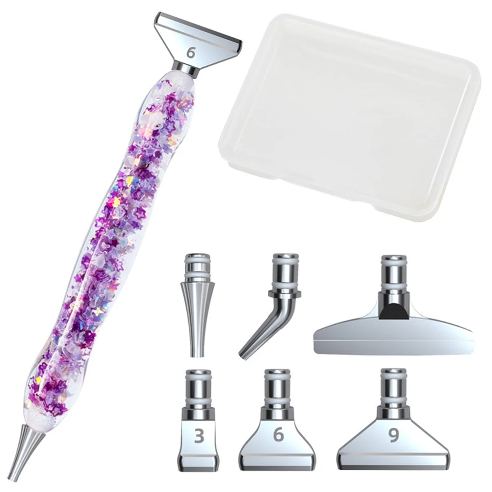 Resin Luminous Craft Nail Art Pen Accessories Kits(purple pen+6 drill bits+Box)