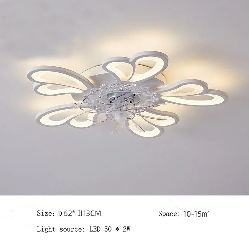 Modern minimalist fan light LED silent heart-shaped ceiling light
