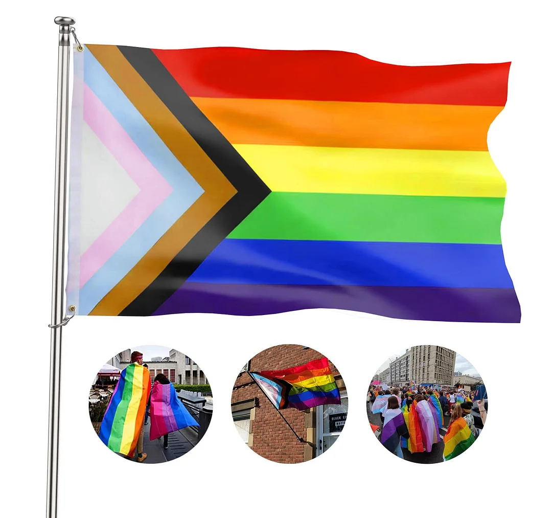 Progress Pride Rainbow Flag 3x5 ft