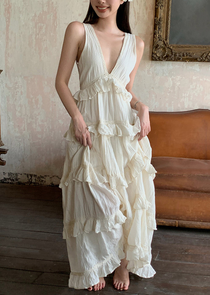 ⌛️Low Stock - Seaside Chic Tie Back Cotton Long Dress