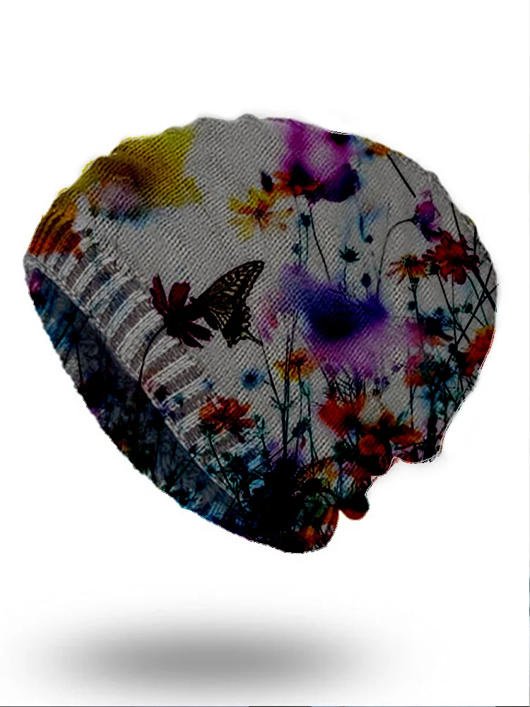 Vintage butterfly loose warm hat