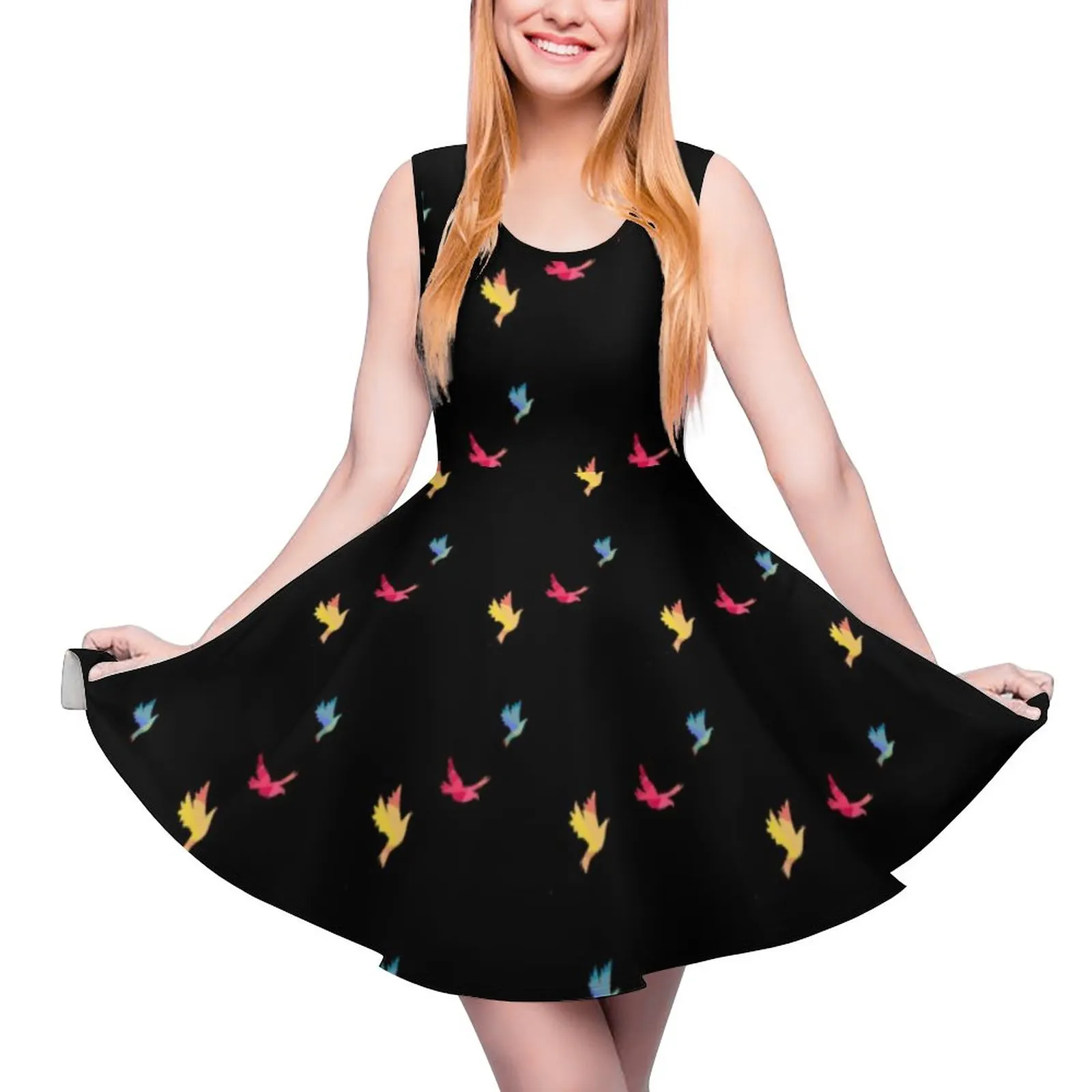 beach black tie dress Skater dress - ENERGY WAVES black main image 1
