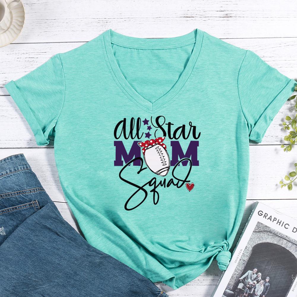 All Star Mom Squad V-neck T Shirt-Guru-buzz