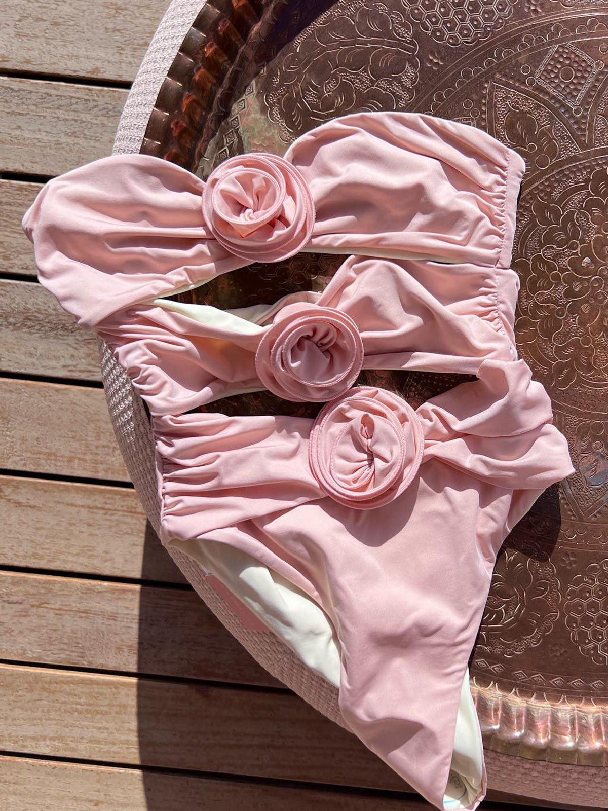 Romantic Rose Garden Solid Color Swimsuit