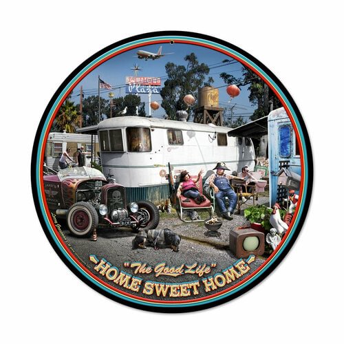 Garagr- Round Shape Tin Signs/Wooden Signs - 30*30CM