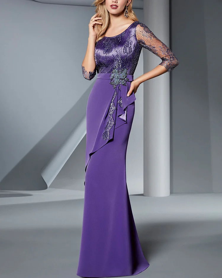 Women'S Retro Elegant Lace Dress