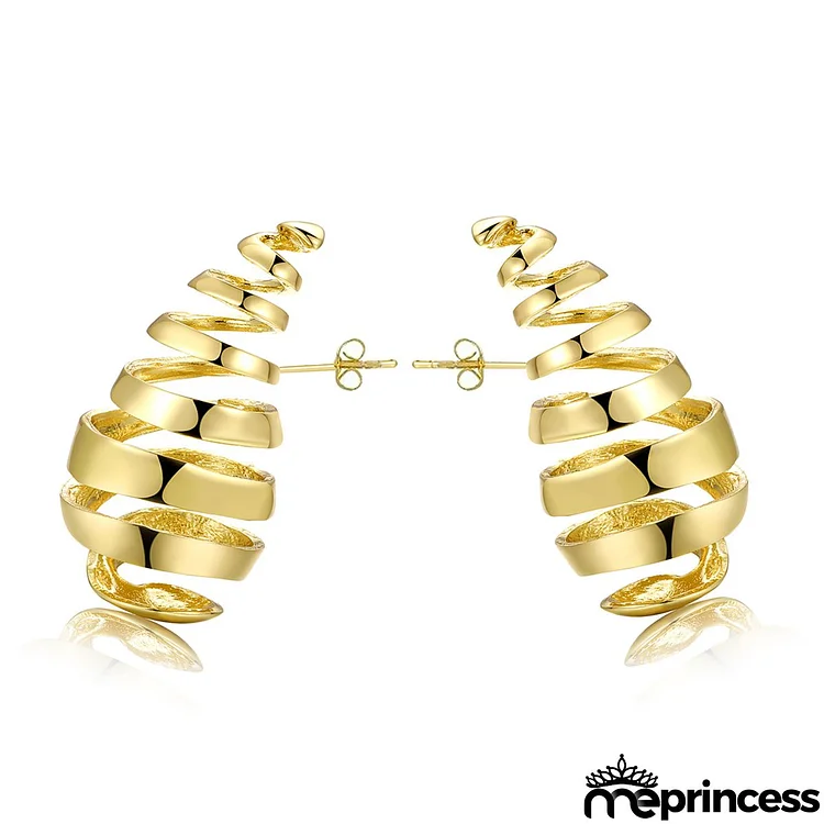 Women Hollow Water Drop Melon-Seed Simple Fashion Gold Earrings