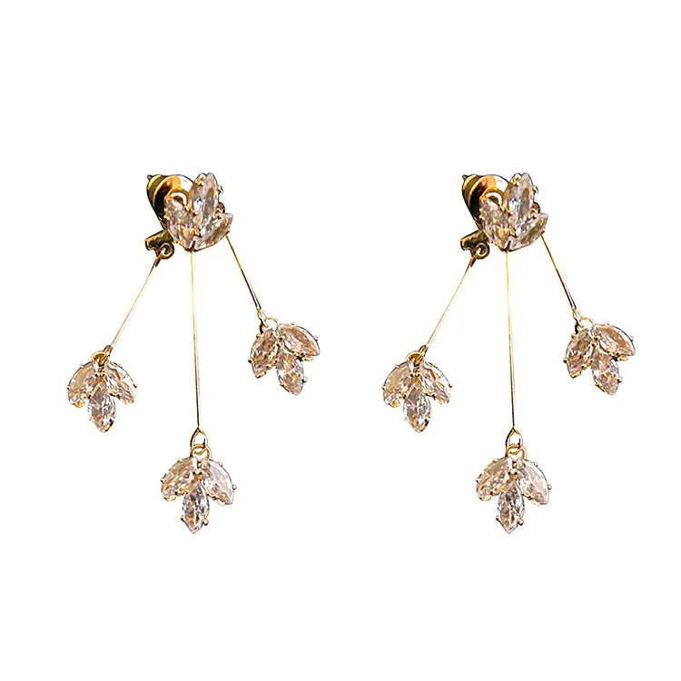 Floral Copper Silver Plated Stud Earrings