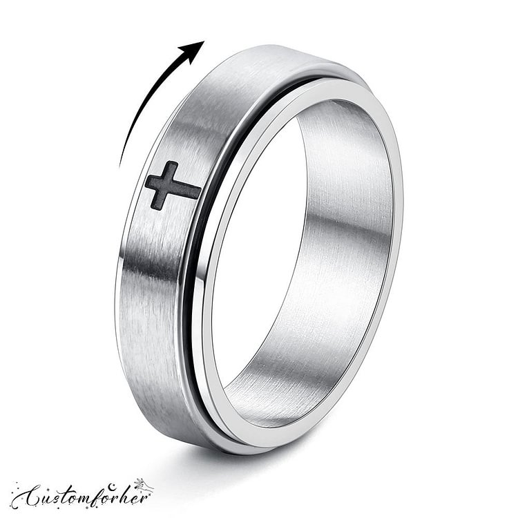 Simple Cross Rotatable Decompression Anxiety Ring