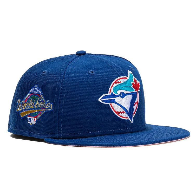 New Era 59Fifty Toronto Blue Jays 1992 World Series Patch Pink UV Hat - Royal QueenFunky