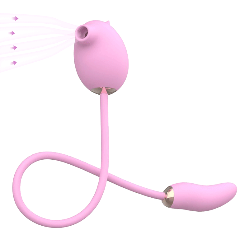 7 Frequency Sucking Vibrator with Bullet - Rose Toy