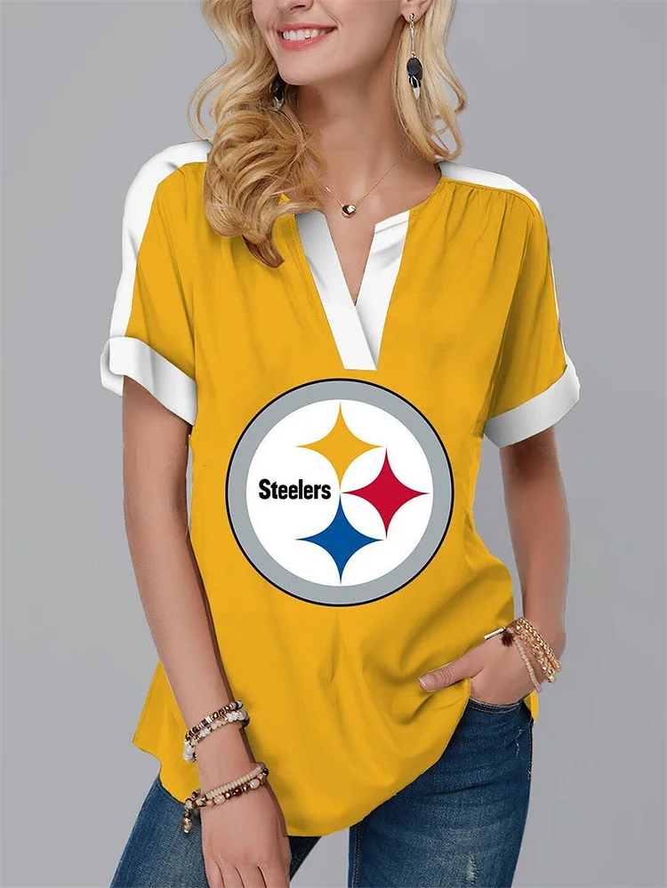 Pittsburgh Steelers
Fashion Short Sleeve V-Neck Shirt
