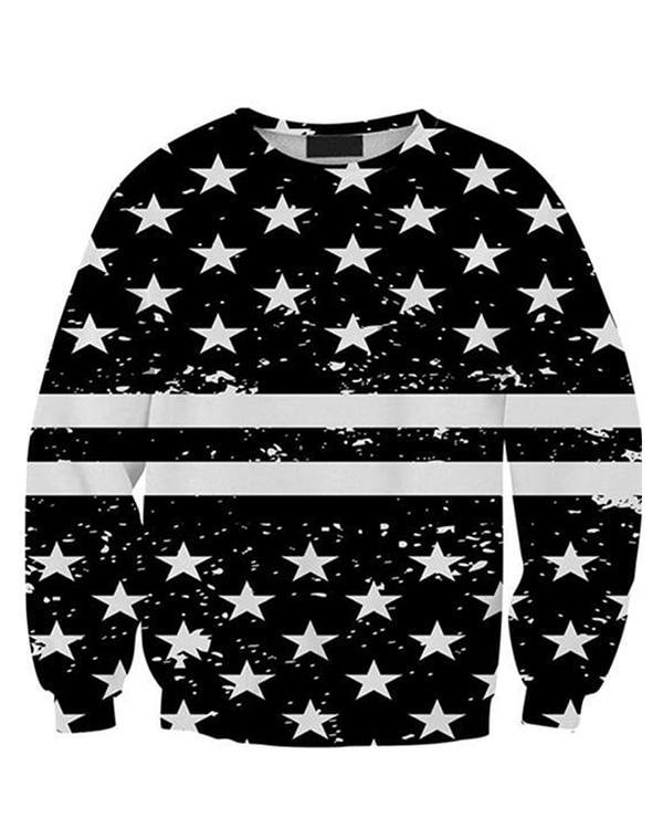 Star Printed Long Sleeve Shift Shirts & Tops