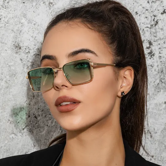 New Retro Box Metal Sunglasses Beach Sunglasses