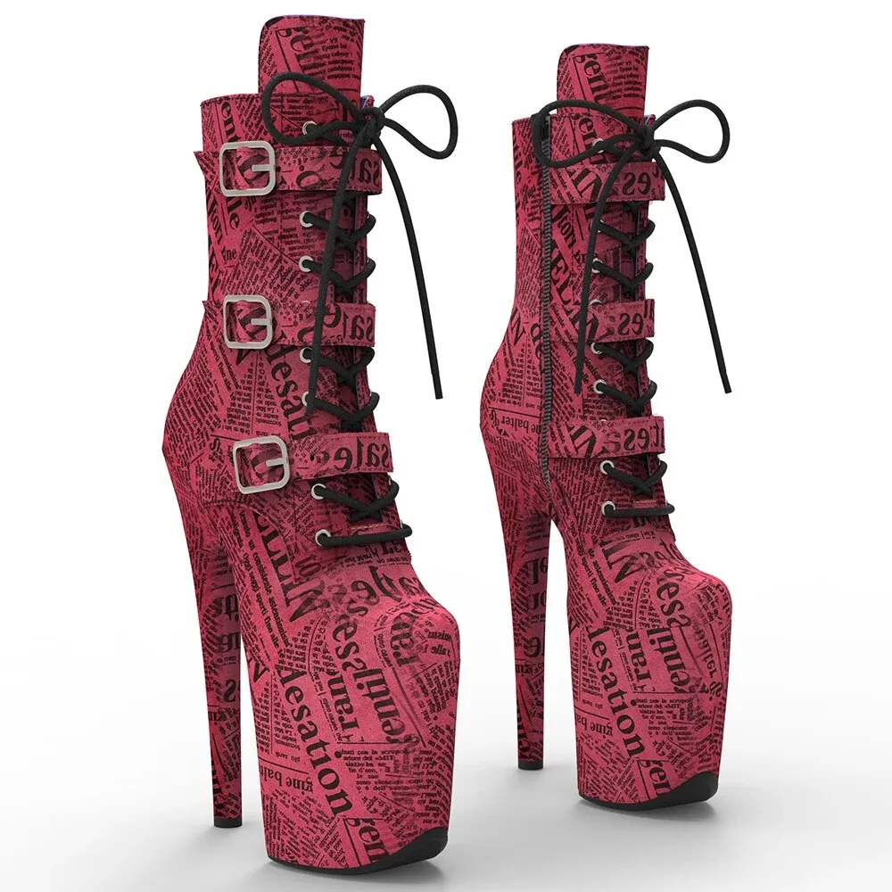 VCshoes 20cm/8inches PU Upper Fashion High Heel Platform Boot Pole Dancing Boot