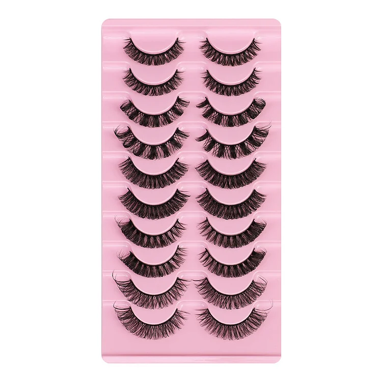 10 pairs of large curvature curling eyelashes thick eyelashes