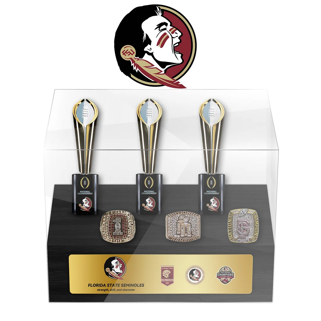Florida State Seminoles NCAA Football Championship Trophy And Ring Display Case