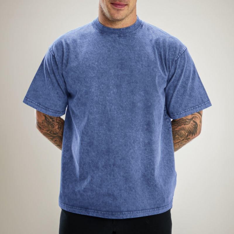 Men's Acid Wash Loose T-Shirt 100% Cotton | ARKGET