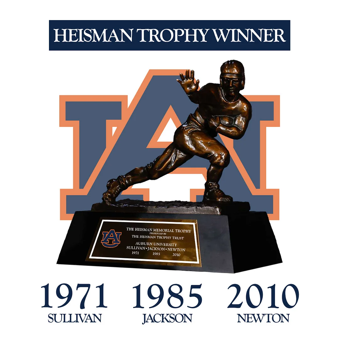 Auburn Tigers 1971/1985/2010 NCAA Heisman Trophy