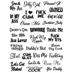 pornhint Pornhint 29 Kinky Temporary Tattoos for Adults - Naughty Sexy BDSM Slave Fantasy Sex Fetish Tattoo Body Art Set