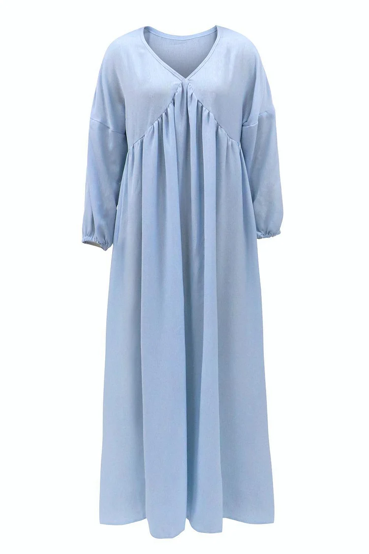 Older Women's Casual Long Sleeve Loose Maxi Dress -  Older In Fashion
