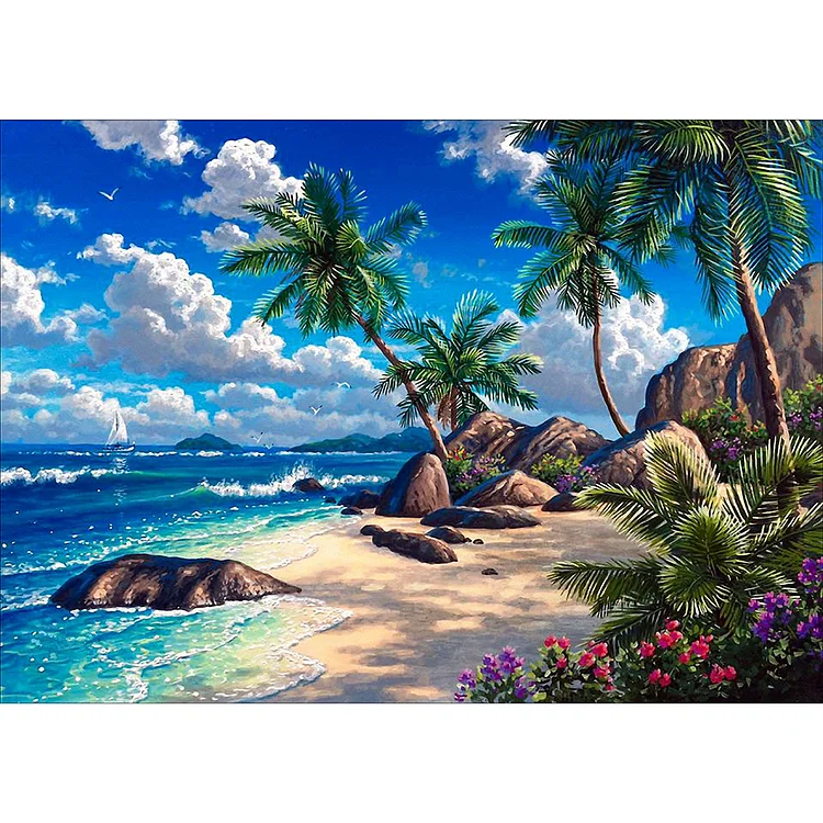 Seaside View - Full Round - Diamond Painting(40*30cm)