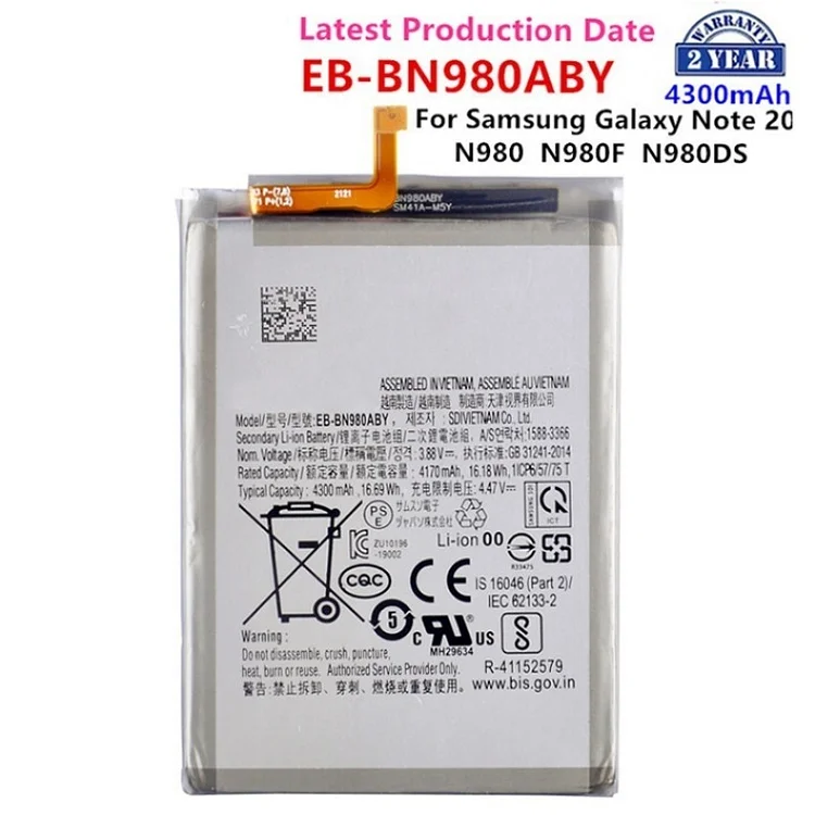 Brand New EB-BN980ABY 4300mAh Replacement Battery For Samsung Galaxy  Note 20 N980 N980F SM-N980F/DS Batteries