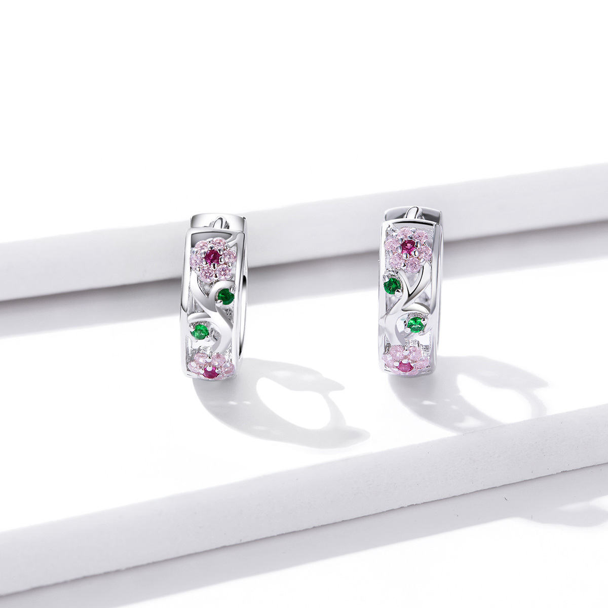 BISAER 925 Sterling Silver Floral Bird Anello aperto Fascia fiore Misura regolabile 5-9 Placcato in oro bianco per le donne Gioielleria raffinata del parto  36